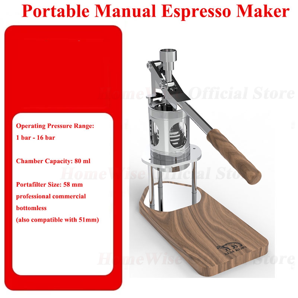 Pressure Gauge Espresso - HomeWise WS/WS1 Portable Manual Espresso Maker