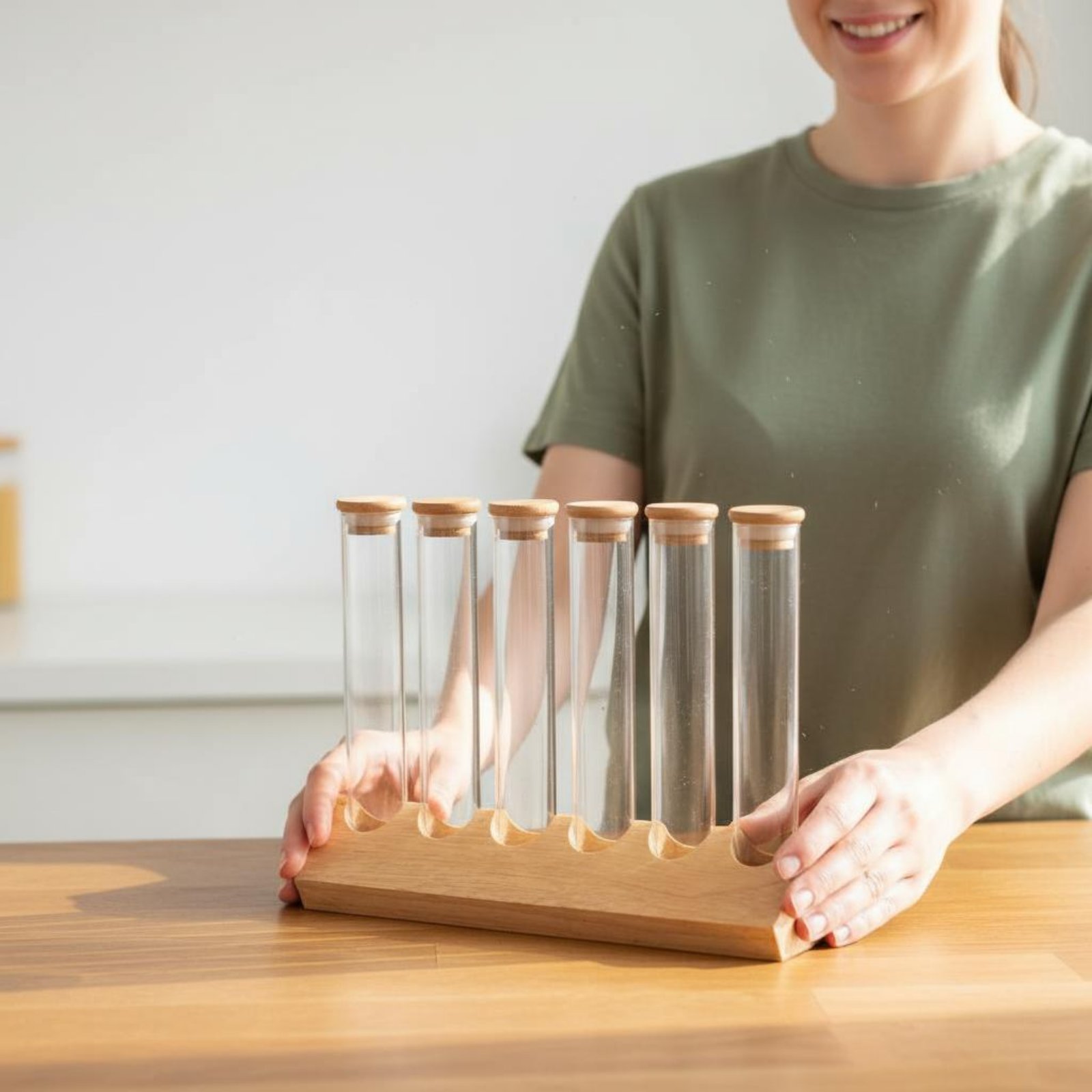 Glass Tube Container Set with  - Coffee Equipment Rack reseña y precio