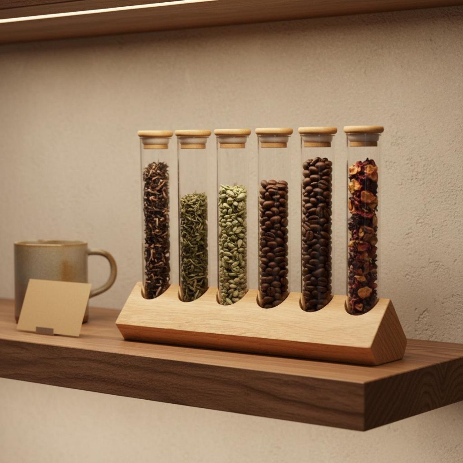 Glass Tube Container Set with  - Coffee Equipment Rack reseña y precio