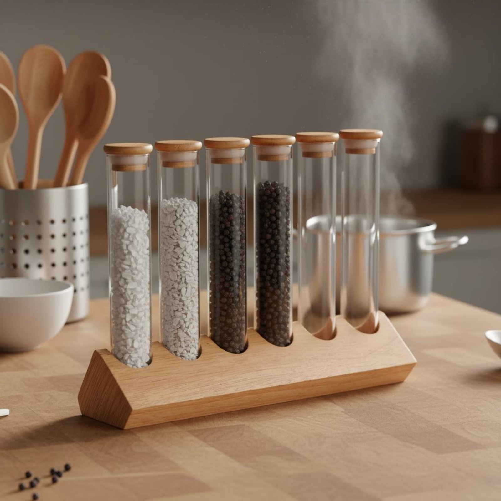 Glass Tube Container Set with  - Coffee Equipment Rack reseña y precio