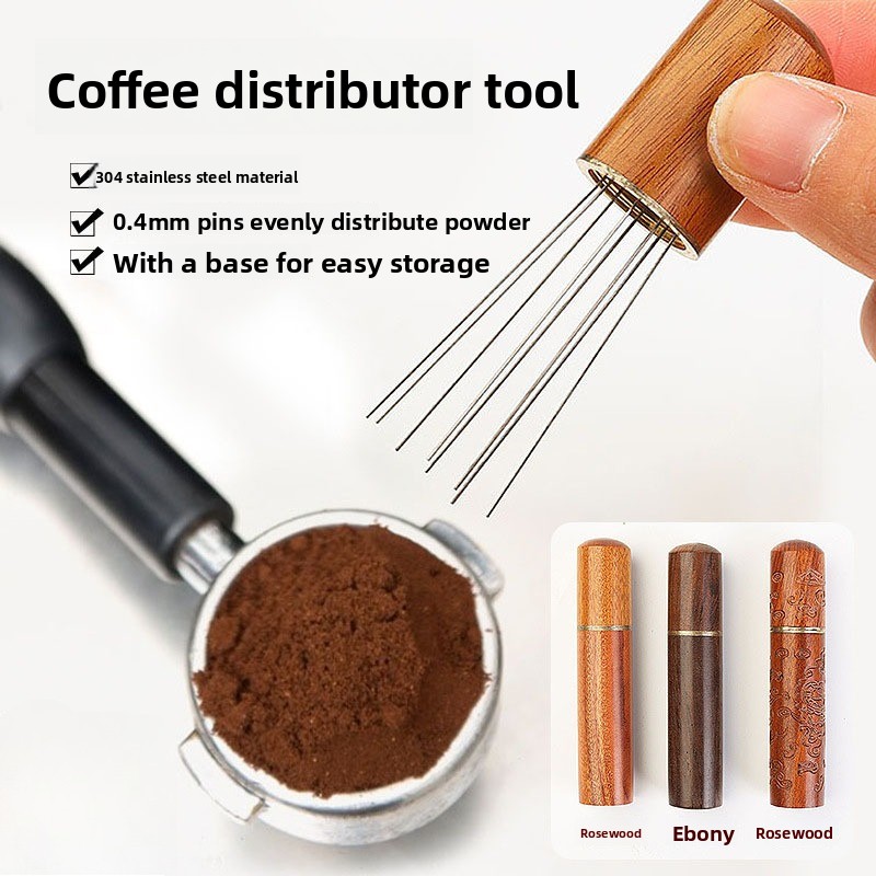 Wood Stainless Steel Coffee Po - Coffee Distribution Tool reseña y precio