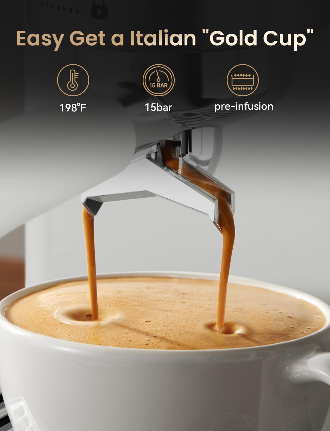 Espresso Machine, 15 Bar with  - Pressure Gauge Espresso reseña y precio