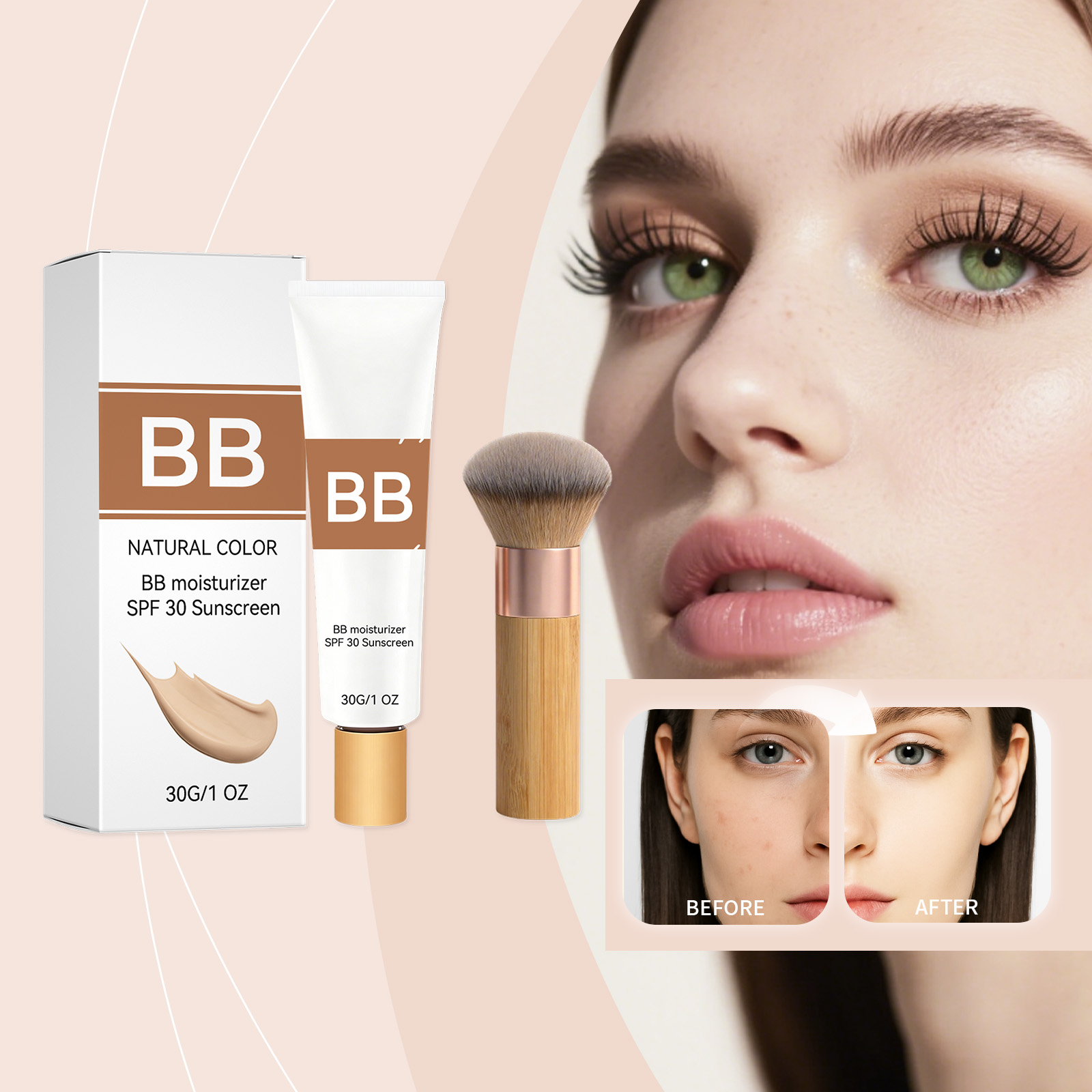 SPF 30 Tinted Moisturizer BB C - Group Head Brush reseña y precio