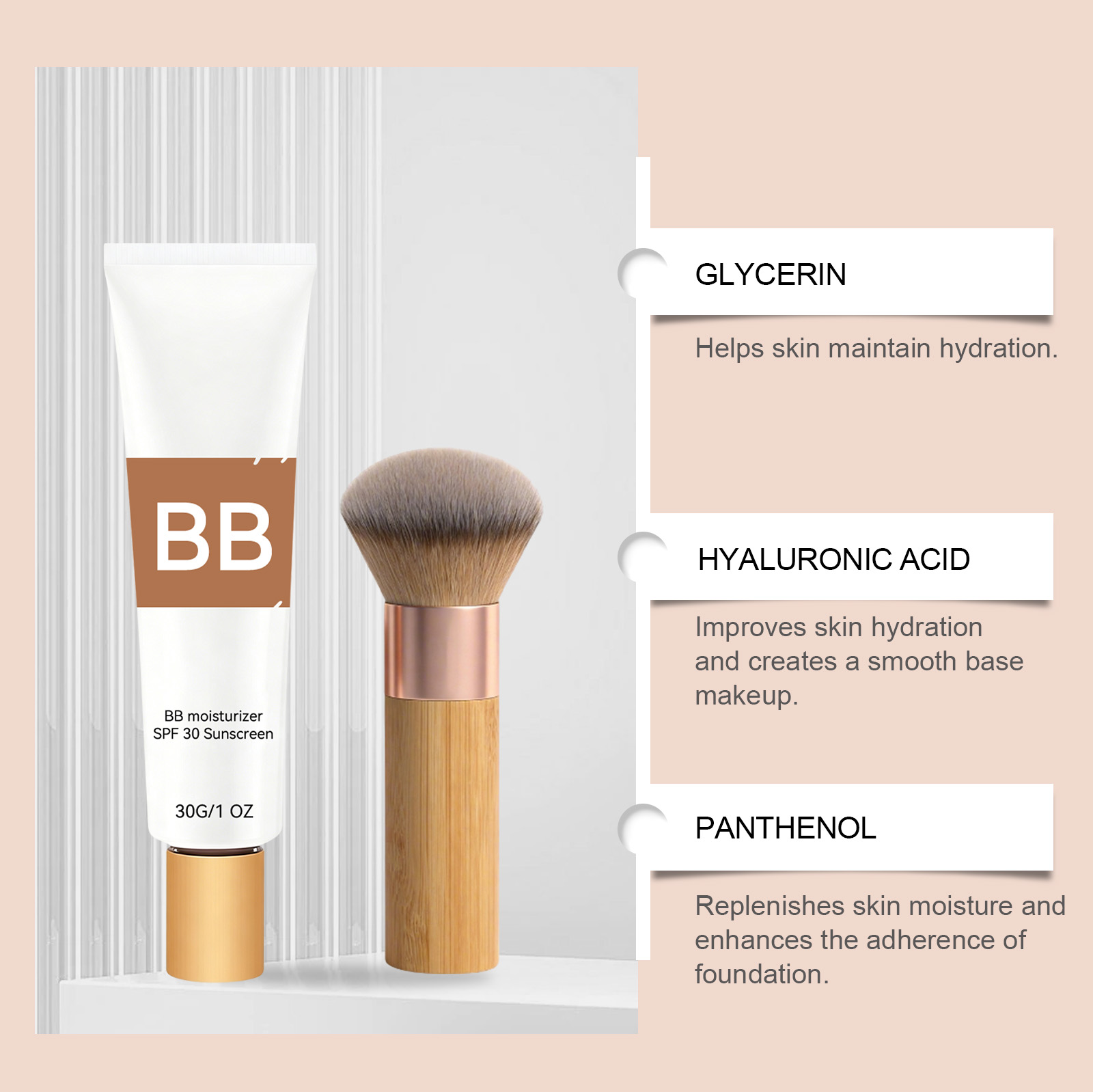 SPF 30 Tinted Moisturizer BB C - Group Head Brush reseña y precio