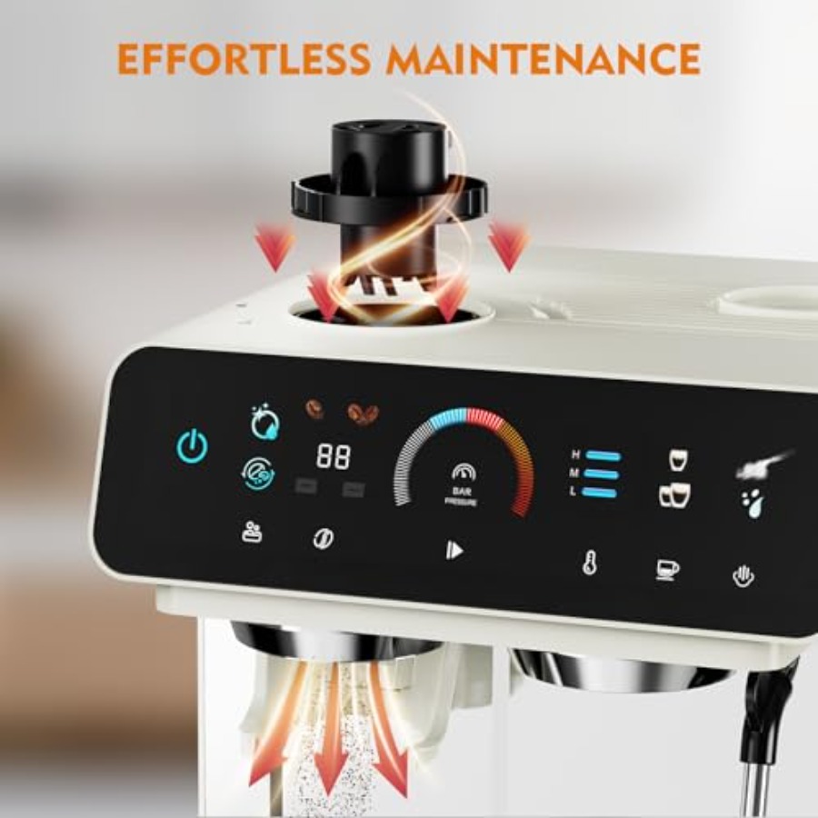 20 Bar Espresso Machine with G - Pressure Gauge Espresso reseña y precio