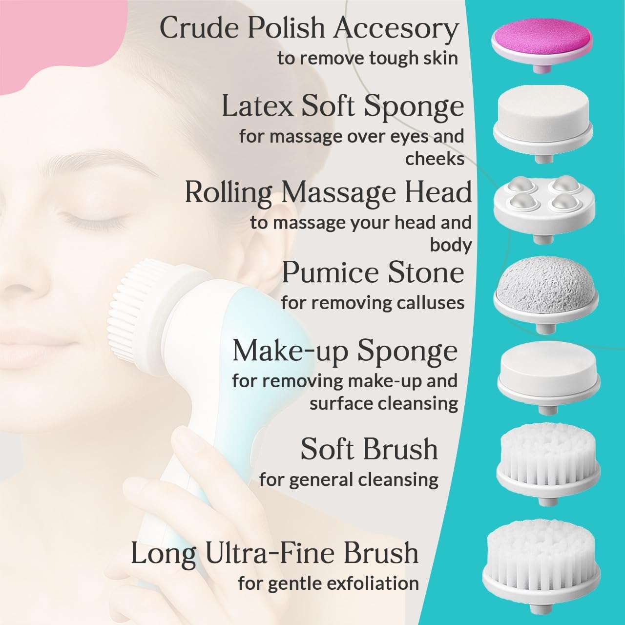 Blue/Pink Cleansing brush/face - Group Head Brush reseña y precio