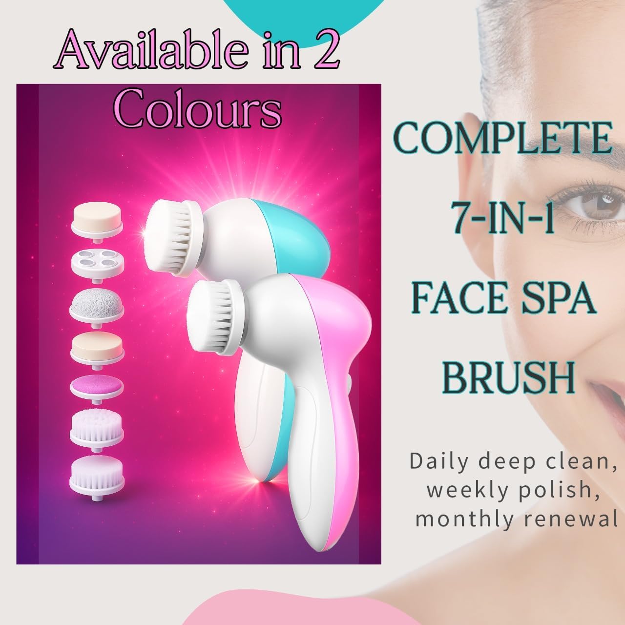 Blue/Pink Cleansing brush/face - Group Head Brush reseña y precio
