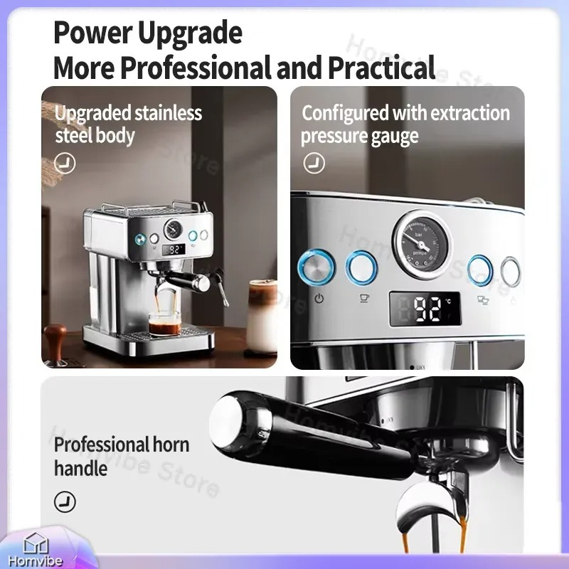 20 Bar Semi Automatic Espresso - Pressure Gauge Espresso reseña y precio