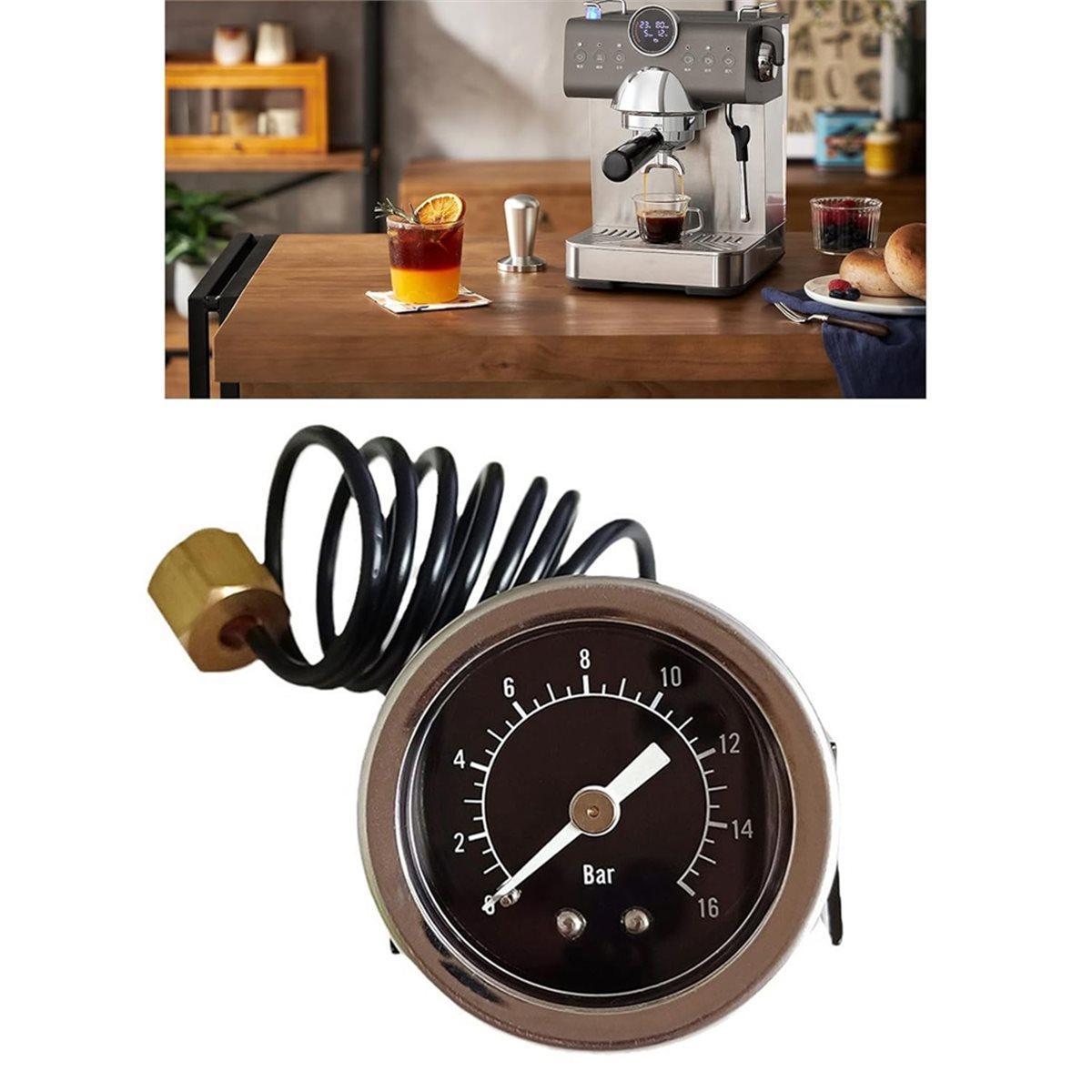 A47T High Precisions 16Bar Pre - Pressure Gauge Espresso reseña y precio