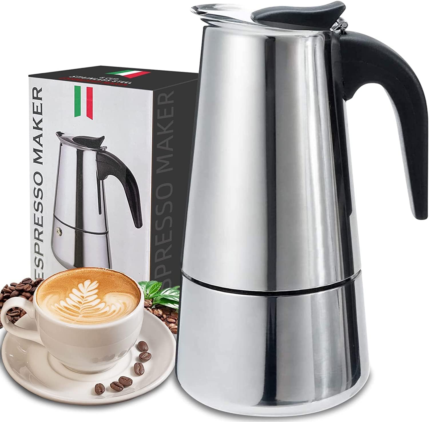 4/6/9 Cups Moka Pot Caffe Mach - Coffee Equipment Wholesale reseña y precio
