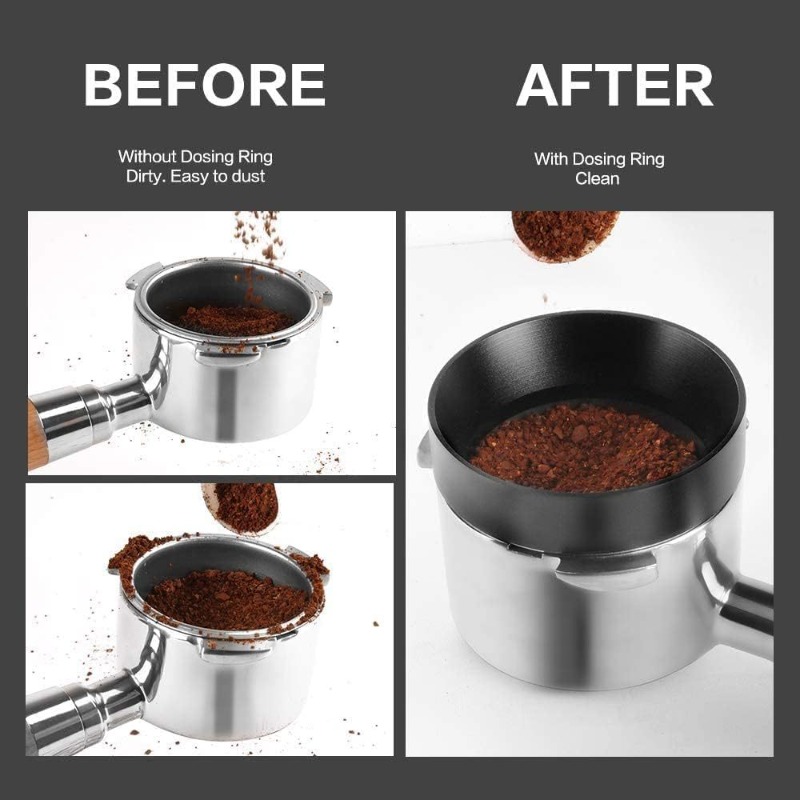 Stainless Steel Espresso Dosin - Dosing Funnel Ring reseña y precio
