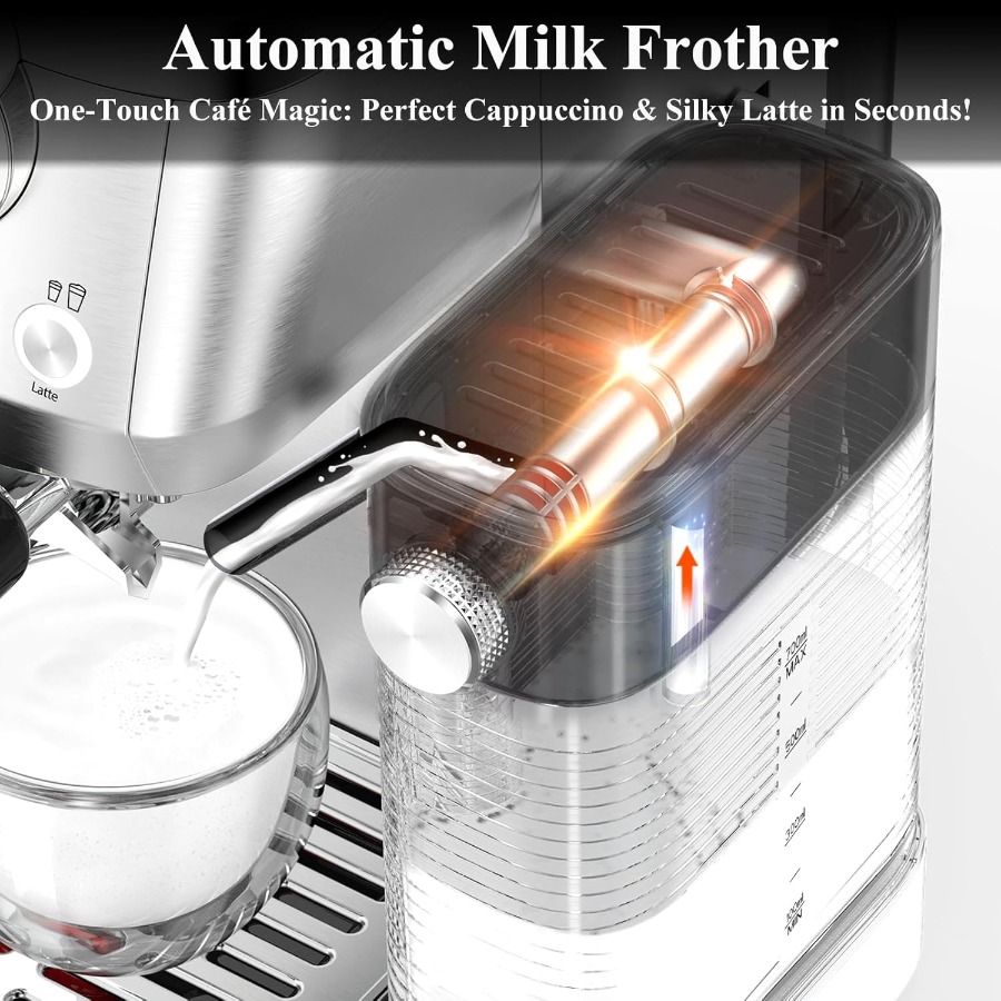 Cappuccino Coffee Machine with - Pressure Gauge Espresso reseña y precio