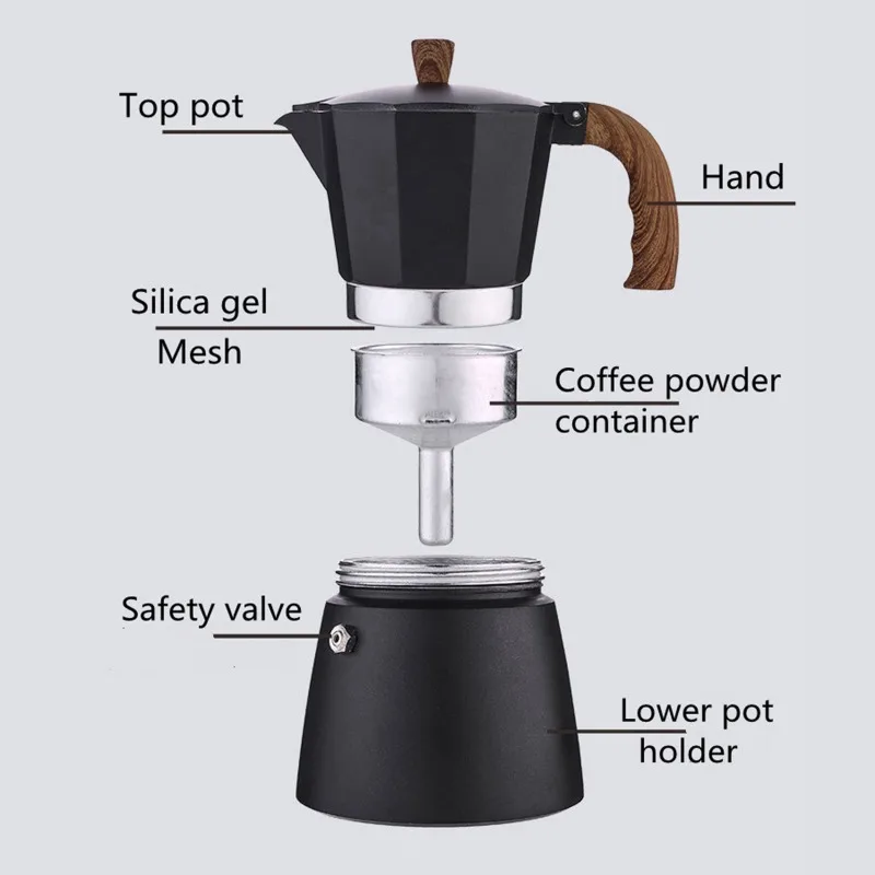JUSTINLAU Coffee Moka Pot 150m - Coffee Equipment Wholesale reseña y precio