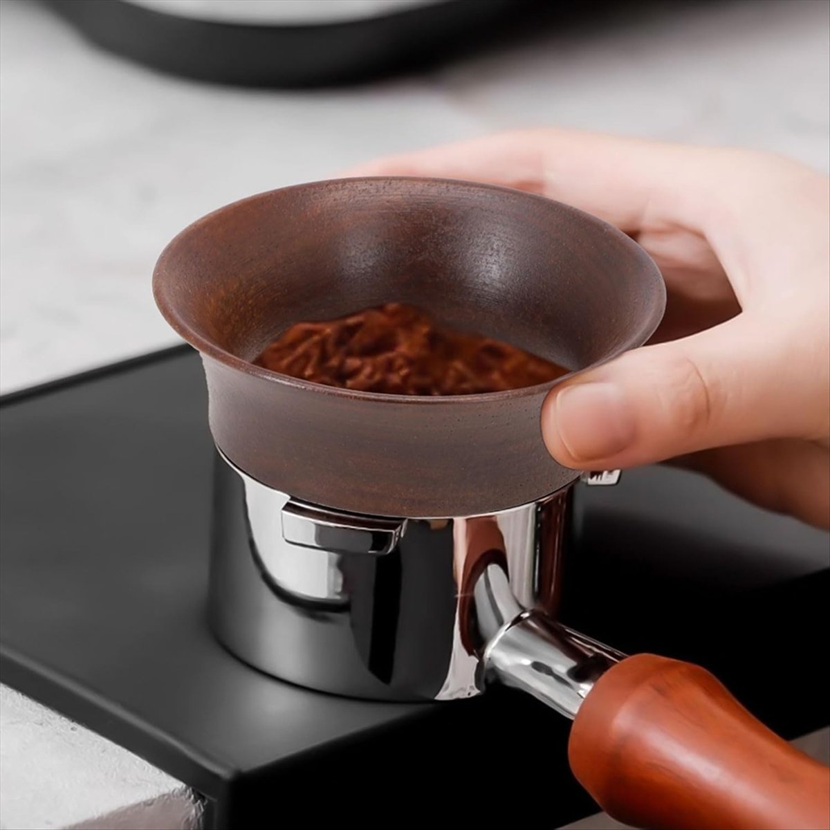 Top Wood Coffee Dosing Ring 51 - Dosing Funnel Ring reseña y precio